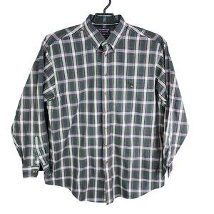 Mens Roundtree & Yorke Shirt Green Blue Red Plaid Button Down Long Sleeve XLT